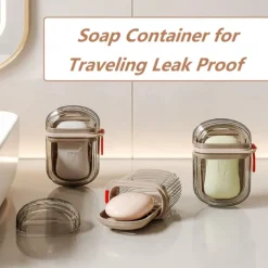 Travel Soap Case, Soap Container for Traveling Leak Proof, Clear Travel Soap Box- Portable Travel Soap Case, Shampoo Conditioner Bar Soap Travel Holder