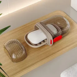 Travel Soap Case, Soap Container for Traveling Leak Proof, Clear Travel Soap Box- Portable Travel Soap Case, Shampoo Conditioner Bar Soap Travel Holder