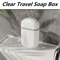 Travel Soap Case, Soap Container for Traveling Leak Proof, Clear Travel Soap Box- Portable Travel Soap Case, Shampoo Conditioner Bar Soap Travel Holder