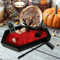 Tray Garden with Sand Spooky Goth Decor for Tables Desk Home Red Creepy Set Home Decor Other Home Decor