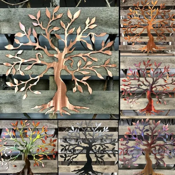 Tree Metal Wall Decor Tree of Life Metal Wall Art Bird Ornament Home Bedroom Living Room Window Decoration