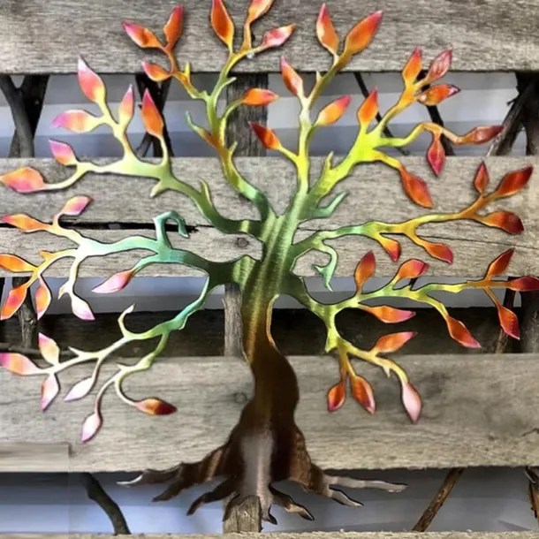 Tree Metal Wall Decor Tree of Life Metal Wall Art Bird Ornament Home Bedroom Living Room Window Decoration