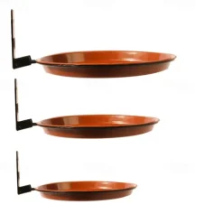 Tree Mounted Bird Feeder Bird Bath Installed on Wooden Fence Wall Tree Deck Stakes with Heavy Duty Iron Ring, Trees, Deck,Indoor and Outdoor Walls