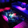 Tree of Life Blacklight Rug Carpet Floor Mat UV Reactive Glow in the Dark Rug Large Non-Slip Rug Mat Carpet for Room Decor