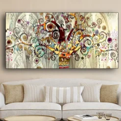 Tree of life by Gustav Klimt Reproductions Wall Art Picture Scandinavian Canvas Poster and Print Painting for Modern Living Room
