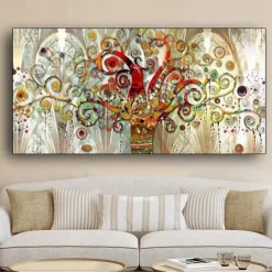 Tree of life by Gustav Klimt Reproductions Wall Art Picture Scandinavian Canvas Poster and Print Painting for Modern Living Room
