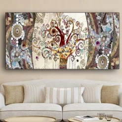 Tree of life by Gustav Klimt Reproductions Wall Art Picture Scandinavian Canvas Poster and Print Painting for Modern Living Room