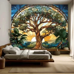 Tree of Life Hanging Tapestry Wall Art Large Tapestry Mural Decor Photograph Backdrop Blanket Curtain Home Bedroom Living Room Decoration
