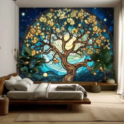 Tree of Life Hanging Tapestry Wall Art Large Tapestry Mural Decor Photograph Backdrop Blanket Curtain Home Bedroom Living Room Decoration