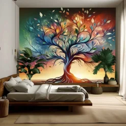 Tree of Life Hanging Tapestry Wall Art Large Tapestry Mural Decor Photograph Backdrop Blanket Curtain Home Bedroom Living Room Decoration