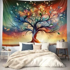 Tree of Life Hanging Tapestry Wall Art Large Tapestry Mural Decor Photograph Backdrop Blanket Curtain Home Bedroom Living Room Decoration