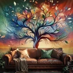 Tree of Life Hanging Tapestry Wall Art Large Tapestry Mural Decor Photograph Backdrop Blanket Curtain Home Bedroom Living Room Decoration