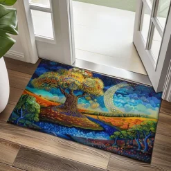 Tree of Life Painting Doormat Floor Mats Washable Rugs Kitchen Mat Non-Slip Oil Proof Rug Indoor Outdoor Mat Bedroom Decor Bathroom Mat Entrance Rug