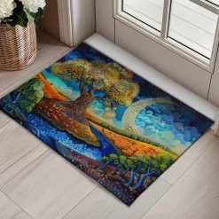 Tree of Life Painting Doormat Floor Mats Washable Rugs Kitchen Mat Non-Slip Oil Proof Rug Indoor Outdoor Mat Bedroom Decor Bathroom Mat Entrance Rug