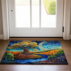Tree of Life Painting Doormat Floor Mats Washable Rugs Kitchen Mat Non-Slip Oil Proof Rug Indoor Outdoor Mat Bedroom Decor Bathroom Mat Entrance Rug