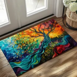 Tree of Life Painting Doormat Floor Mats Washable Rugs Kitchen Mat Non-Slip Oil Proof Rug Indoor Outdoor Mat Bedroom Decor Bathroom Mat Entrance Rug