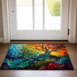 Tree of Life Painting Doormat Floor Mats Washable Rugs Kitchen Mat Non-Slip Oil Proof Rug Indoor Outdoor Mat Bedroom Decor Bathroom Mat Entrance Rug