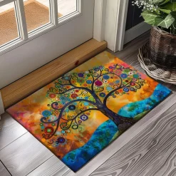 Tree of Life Painting Doormat Floor Mats Washable Rugs Kitchen Mat Non-Slip Oil Proof Rug Indoor Outdoor Mat Bedroom Decor Bathroom Mat Entrance Rug