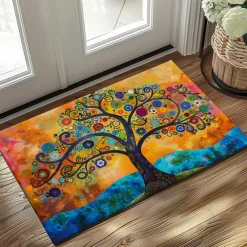 Tree of Life Painting Doormat Floor Mats Washable Rugs Kitchen Mat Non-Slip Oil Proof Rug Indoor Outdoor Mat Bedroom Decor Bathroom Mat Entrance Rug