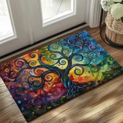 Tree of Life Painting Doormat Floor Mats Washable Rugs Kitchen Mat Non-Slip Oil Proof Rug Indoor Outdoor Mat Bedroom Decor Bathroom Mat Entrance Rug