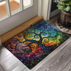 Tree of Life Painting Doormat Floor Mats Washable Rugs Kitchen Mat Non-Slip Oil Proof Rug Indoor Outdoor Mat Bedroom Decor Bathroom Mat Entrance Rug