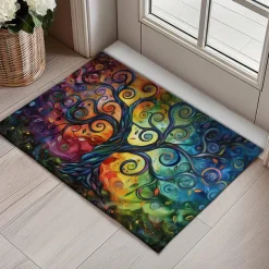Tree of Life Painting Doormat Floor Mats Washable Rugs Kitchen Mat Non-Slip Oil Proof Rug Indoor Outdoor Mat Bedroom Decor Bathroom Mat Entrance Rug