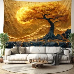 Tree of Life Painting Hanging Tapestry Wall Art Large Tapestry Mural Decor Photograph Backdrop Blanket Curtain Home Bedroom Living Room Decoration