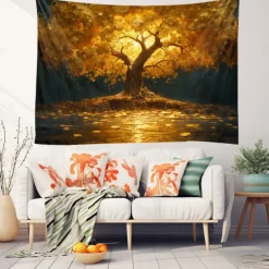 Tree of Life Painting Hanging Tapestry Wall Art Large Tapestry Mural Decor Photograph Backdrop Blanket Curtain Home Bedroom Living Room Decoration