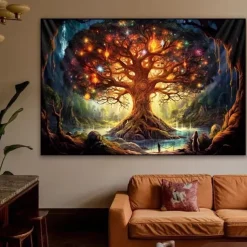Tree Of Life Wall Art Canvas Tree Prints and Posters Pictures Decorative Fabric Painting For Living Room Pictures No Frame