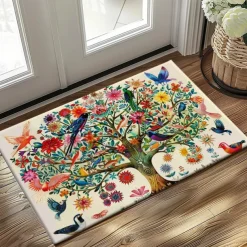 Tree of Life with Birds Doormat Floor Mats Washable Rugs Kitchen Mat Non-Slip Oil Proof Rug Indoor Outdoor Mat Bedroom Decor Bathroom Mat Entrance Rug