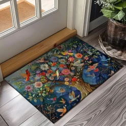 Tree of Life with Birds Doormat Floor Mats Washable Rugs Kitchen Mat Non-Slip Oil Proof Rug Indoor Outdoor Mat Bedroom Decor Bathroom Mat Entrance Rug
