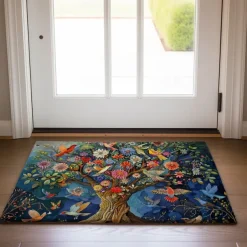 Tree of Life with Birds Doormat Floor Mats Washable Rugs Kitchen Mat Non-Slip Oil Proof Rug Indoor Outdoor Mat Bedroom Decor Bathroom Mat Entrance Rug