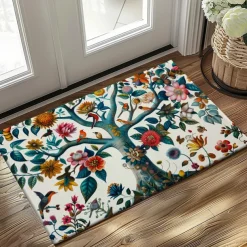 Tree of Life with Birds Doormat Floor Mats Washable Rugs Kitchen Mat Non-Slip Oil Proof Rug Indoor Outdoor Mat Bedroom Decor Bathroom Mat Entrance Rug