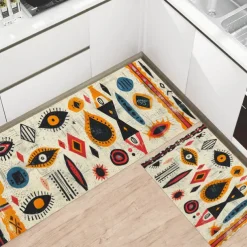 Tribal Pattern Area Rug Kitchen Mat Non-Slip Oil Proof Floor Mat Livingroom Rug Indoor Outdoor Mat Bedroom Decor Bathroom Mat Entrance Rug Door Mat