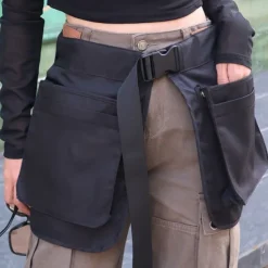 Triple Hippie Fanny Pack Multifunctional Fabric Waist Bag Sweatproof Side Bag for Women Men Hiking Running Camping Trekking