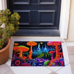 Trippy Psychedelic Monster Doormat Non-Slip Oil Proof Rug Indoor Outdoor Mat Bedroom Decor Bathroom Mat Entrance Rug Door Mat