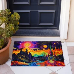 Trippy Psychedelic Monster Doormat Non-Slip Oil Proof Rug Indoor Outdoor Mat Bedroom Decor Bathroom Mat Entrance Rug Door Mat