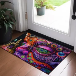 Trippy Psychedelic Monster Doormat Non-Slip Oil Proof Rug Indoor Outdoor Mat Bedroom Decor Bathroom Mat Entrance Rug Door Mat