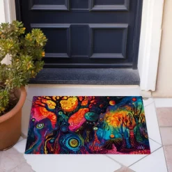 Trippy Psychedelic Monster Doormat Non-Slip Oil Proof Rug Indoor Outdoor Mat Bedroom Decor Bathroom Mat Entrance Rug Door Mat