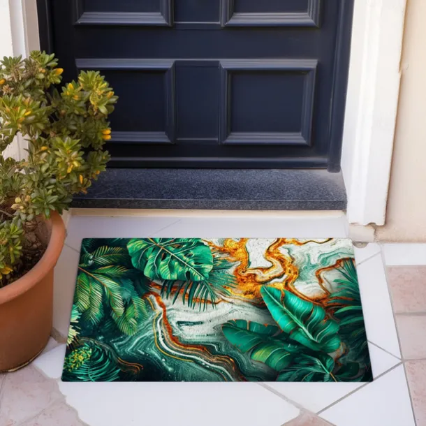 Tropical Leaves Doormat Non-Slip Oil Proof Rug Indoor Outdoor Mat Bedroom Decor Bathroom Mat Entrance Rug Door Mat