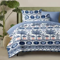 Tropical Palm Trees Duvet Cover Full Size Bedding Set Bed Sets Quilt Cover Soft Lightweight Comforter Cover with 2 Pillowcases for Summer Spring