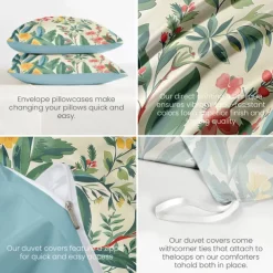 Tropical Plant Duvet Cover Bed Set 2-piece Set 3-piece Set Lightweight Soft Short Plush Set Thickened Felt Square Bed