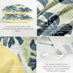 Tropical Plants Pattern Duvet Cover Set Set Soft 3-Piece Luxury Cotton Bedding Set Home Decor Gift Twin Full King Queen Size Duvet Cover