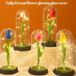 Tulip Flower Gifts for Women,Mothers Day Flowers Gifts for Mom Wife from Daughter Son Husband,Birthday Gifts for Women Best Friend Her Girlfriend,Glass Tulip Grandma Mom Gifts for Mothers Day