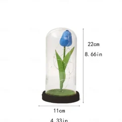 Tulip Flower Gifts for Women,Mothers Day Flowers Gifts for Mom Wife from Daughter Son Husband,Birthday Gifts for Women Best Friend Her Girlfriend,Glass Tulip Grandma Mom Gifts for Mothers Day