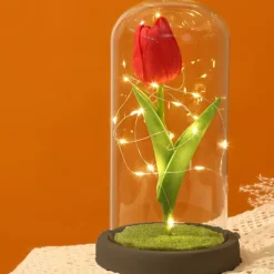 Tulip Flower Gifts for Women,Mothers Day Flowers Gifts for Mom Wife from Daughter Son Husband,Birthday Gifts for Women Best Friend Her Girlfriend,Glass Tulip Grandma Mom Gifts for Mothers Day