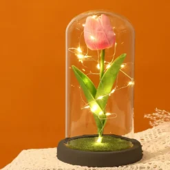 Tulip Flower Gifts for Women,Mothers Day Flowers Gifts for Mom Wife from Daughter Son Husband,Birthday Gifts for Women Best Friend Her Girlfriend,Glass Tulip Grandma Mom Gifts for Mothers Day