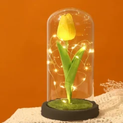 Tulip Flower Gifts for Women,Mothers Day Flowers Gifts for Mom Wife from Daughter Son Husband,Birthday Gifts for Women Best Friend Her Girlfriend,Glass Tulip Grandma Mom Gifts for Mothers Day