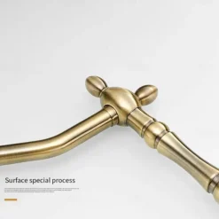 Twin Lever Kitchen Purify Taps Sink Mixer Faucet, 360 Rotation Water Purification Spout Deck Mounted, Dual Handle Single Hole Vessel Tap with Cold and Hot Hose