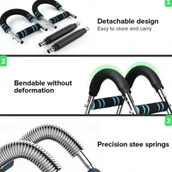 Twister Arm Exerciser, Adjustable Spring Workout Bar, Forearm Triceps Chest Enhanced Exercise Strengthener,Portable Home Fitness Equipment